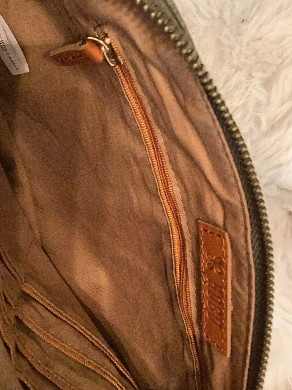 HOBO Olive Suede Ring-Handle Clutch - Picture 4 of 5